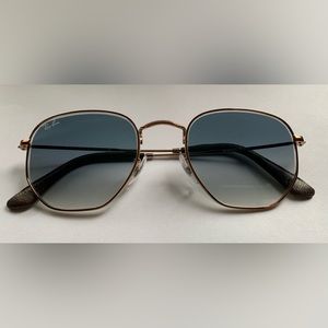 Ray-Ban Hexagonal - Rose Gold Frame/Blue Gradient Lens MSRP $163